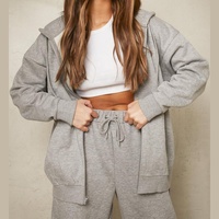 Nouveau sweat à capuche zippé personnalisé avec logo, en coton épais 100 %, pour femme