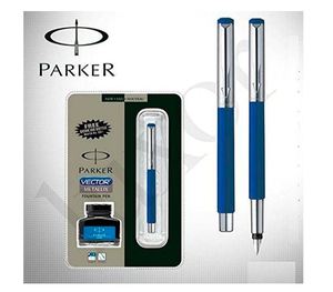 ปากกาหมึกซึม Parker Vector Mettalix (สีน้ำเงิน) พร้อมขวดหมึกแบบเติมเร็ว - Product Image 4