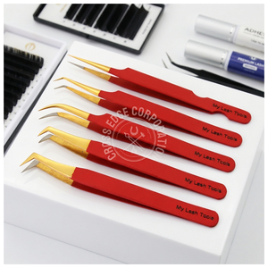 Pince à cils en acier inoxydable pour extensions de cils, volume 45/90 degrés, pince à volume éventail, outils pour technicien en cils - Product Image 1