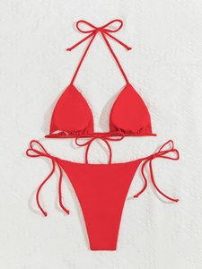Ensemble de bikini imprimé pour femmes, 2 pièces, taille haute, en polyester, maillot de bain confortable, tenue de plage - Product Image 4