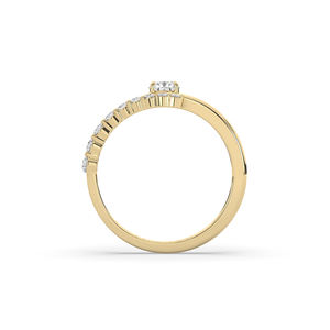 Anillo de Diamante Cultivado en Laboratorio con Corte Brillante en Forma de Pera de 0.62 Quilates, Oro de 14K/10K, Estilo Único, Ligero, Anillo de Compromiso para Mujer, Delicado - Product Image 4