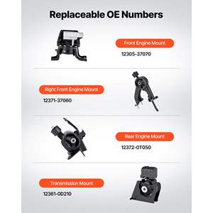 Kit de remplacement de supports moteur et de transmission compatibles pour Toyota Corolla 1.8L L4 (2009-2013) – Ensemble de 4 supports sécurisés, qualité OE # - Product Image 3