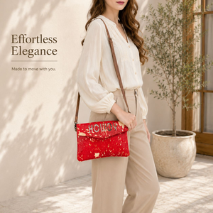 Bolso de Mano Tipo Clutch con Asa Cruzada de Piel de Vaca para Mujer, Hecho a Mano, de Cuero Genuino, Estilo Rodeo Rústico - Product Image 2