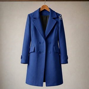 Vêtements grecs pour femmes, long manteau, regalia maçonnique, Delta Sigma, trench en laine bleue, manches longues, blazer brodé - Product Image 1