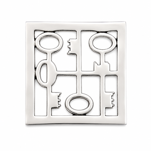 Square Aluminum Trivet Pot Holder, Key Art Design Heat Resistant Hot <b>Pan</b> <b>Stand</b> for Kitchen Countertop, Dining Table & Home Decor - Product Image 1