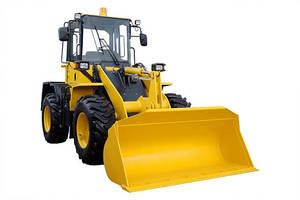 Mini Cargadora de Ruedas Amarilla con Motor Diésel 4x4, Neumáticos Todoterreno, Máquina de Construcción - Product Image 3