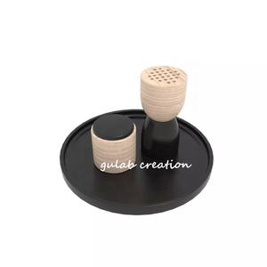 Brûleur d'encens en bois de style arabe avec plateau | OEM Design personnalisé Mubkhar Bakhoor Holder Coffret cadeau pour parfum de maison arabe - Product Image 2