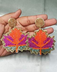 Pendientes de Aro con Cuentas de Semillas y Bordado Artesanal de Búhos, de Alta Calidad, para Bodas, Fiestas y Eventos, Joyería de Moda - Product Image 5