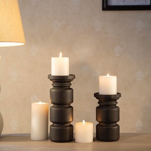 Support à bougie en bois personnalisé, rustique naturel, fait main, centre de table, décoration intérieure, cadeau de Noël - Product Image 4