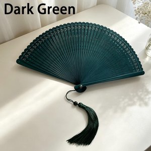 Modern Painted Wooden Folding <b>Hand</b> <b>Fan</b> with Artisan Crafted Finish Lightweight Natural Wood Construction for Summer - Product Image 4
