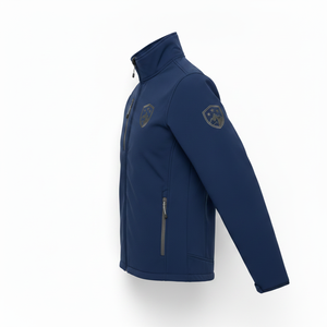 Chaqueta de Forro Polar para Hombre, Color Azul Marino, Cuello Alto, Cierre de Cremallera, Estilo Casual para Otoño, Resistente al Viento, Corte Regular, Color Sólido - Product Image 2