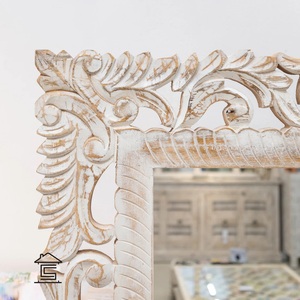 Contemporary Wall <b>Mirror</b> for Modern Interiors Ornamental Floral Border Design with Premium Statement Charm - Product Image 4