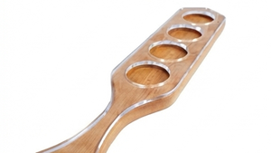 Support à verres en bois de qualité supérieure avec 4 fentes circulaires, design minimaliste, pour la maison et le bar - Product Image 4