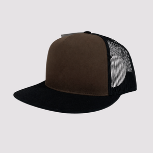 Wholesale Brown Mesh Trucker <b>Hat</b> 6-Panel Snapback Adjustable Casual <b>Cap</b> Spring Summer Adult Headwear Made in Injae Vina - Product Image 1