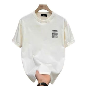 Camiseta de Manga Corta para Hombre, 100% Algodón Grueso, Modelo Verano 2026, Estilo Europeo de Alta Gama, Estampado de Dibujos Animados, Transpirable y Ajustada - Product Image 3