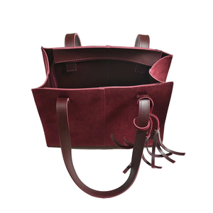 Sac à main élégant et durable pour femme, grande capacité, en cuir véritable et daim, sac à bandoulière marron, sacs personnalisés pour un usage quotidien - Product Image 3