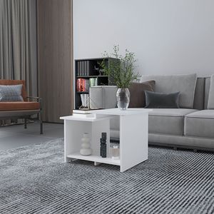 Naco Coffee Table with <b>Open</b> <b>Storage</b> by FM Furniture Melamine Finish in White - Product Image 1