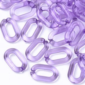 Acrylic Linking Rings Oval <b>Quick</b> <b>Link</b> Connectors for Curb Chains Purse Eyeglass Chain DIY Craft Making 15x9x3mm (Orchid) - Product Image 3