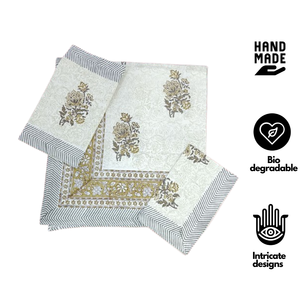 Jaipur Pigment Printed <b>Floral</b> 100% Cotton 200TC 3-Piece Flat <b>Bed</b> <b>Sheet</b> Set Durable Skin Friendly Non-Toxic Dye Eco-Friendly Home - Product Image 2