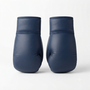 Guantes de Boxeo Profesionales de Cuero Vacuno, Duraderos, para Entrenamiento y Sparring en Todas las Estaciones, Color Azul, para Kickboxing - Product Image 1
