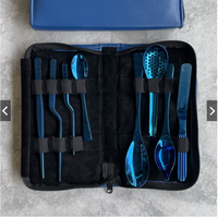 Ensemble de 8 outils de platsage professionnels en acier inoxydable plaqué or, kit culinaire pour la décoration et la garniture précises des aliments