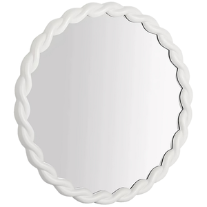 Espejo de Pared Redondo de Madera Tallada con Diseño de Cuerda, Estilo Vintage, para Sala de Estar - Product Image 2