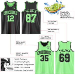 Unisex Reversible Basketball Uniform Set Custom Jersey and Shorts 100% Polyester Anti-Bacterial Sleeveless Breathable Uniform - Product Image 2