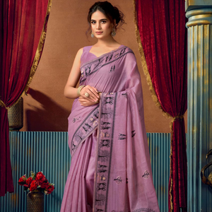 Sari indien en coton ethnique, dernière collection, design exclusif, pour mariages, fêtes et festivals, tendance, best-seller pour femmes. - Product Image 1