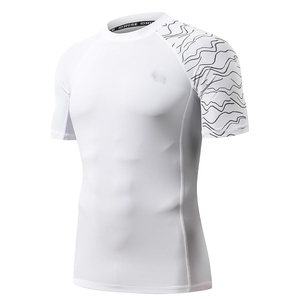 Men Compression <b>T</b> Shirt Rash Guard Short Sleeve Swim Shirt UV Protection Quick Dry OEM Supplier - Product Image 1