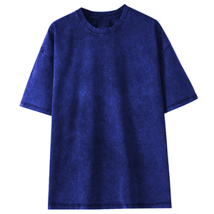 Camiseta de Hombre de Algodón 100% Lavado, Color Sólido, Ecológica, Personalizada, de Manga Corta, Cuello Redondo, Informal, Tejido No Tejido, de Secado Rápido, Venta al Por Mayor - Product Image 2