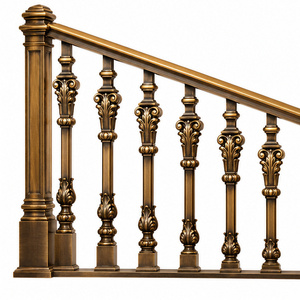 Barandilla Clásica de Bronce Tallado con Balaustres Ornamentales para Escaleras y Balcones, Pasamanos y Balaustrada Metálicos - Product Image 2
