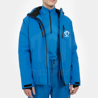 Veste de ski d'hiver de style classique avec capuche, tissu respirant en nylon/polyester, logo sur le devant pour un confort par temps froid