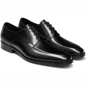 Chaussures d'automne en cuir véritable à bout carré, style décontracté, motif écossais, talon compensé, grandes tailles pour un confort paresseux à enfiler - Product Image 1