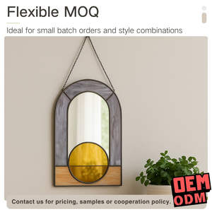 กระจกตกแต่งผนังทรงโค้งทันสมัย กรอบกระจกสีศิลปะหรูหรา สำหรับห้องนั่งเล่น ห้องนอน โรงแรม - Product Image 5