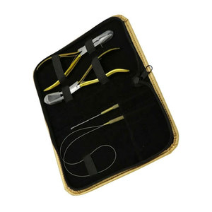 Best Quality Half Gold Hair Extension <b>Pliers</b> <b>Set</b> Hot Selling Hair Extension Tools Kit Professional Hair Extension Installation - Product Image 3