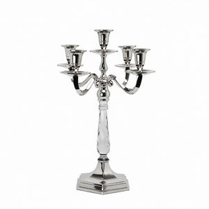 Pot à bougie unique en béton de style européen, porte-bougie en acier inoxydable pour mariage, Noël, hôtel - Product Image 1