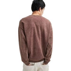 Sudaderas de lana de azufre de lavado ácido de mejor diseño para hombres de peso pesado Sun Faded sudaderas personalizadas de manga larga de gran tamaño - Product Image 4