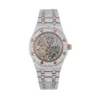 Montre automatique de luxe pour femme, cadran carré, mouvement à quartz, boîtier en alliage d'acier inoxydable, lunette sertie de diamants, verre saphir, cadran analogique, fermoir déployant