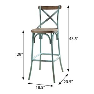 Antico cielo e quercia sgabello da Bar con retro croce elegante Design Vintage per l'arredamento classico della casa - Product Image 5