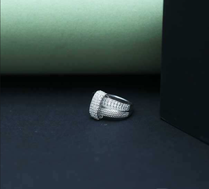 Luxury Diamond Wrap <b>Ring</b> Iced Out Pave CZ <b>Statement</b> <b>Ring</b> Elegant Wide Band Fashion <b>Ring</b> - Product Image 1