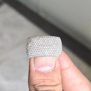 Anillo de Compromiso con Moissanita de Corte Brillante Redondo y Diamantes Pavé para Hombre, Estilo Hip Hop, Anillo de Cúpula para Caballero, Joyería de Plata Esterlina 925 - Product Image 3