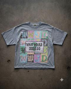 เสื้อยืดโอเวอร์ไซส์ลายกราฟิกสีน้ำเงินสำหรับผู้ชาย ผ้าฝ้าย 100% สไตล์สตรีทแวร์ วินเทจ ล้างสี พิมพ์ลาย เสื้อยืดลำลอง ใส่ได้ทั้งชายและหญิง สำหรับฤดูร้อน - Product Image 5