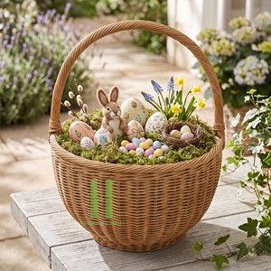 Paniers écologiques faits à la main avec poignée, tailles personnalisables, variété de couleurs, pour décorations de Pâques, cadeaux du Vietnam, vente en gros - Product Image 6