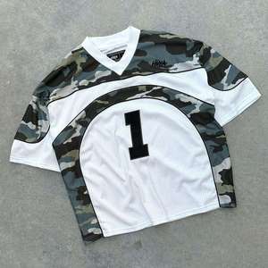 เสื้อยืดเบสบอลรักบี้ทรงโอเวอร์ไซส์ คอวี สำหรับผู้ชาย ผ้าตาข่าย สตรีทแวร์ ทรงบ็อกซี่  รับผลิตเสื้อแบบไม่มีลาย  รับสกรีนลายแบบซับลิเมชั่น  เสื้อเจอร์ซีย์สั่งทำ - Product Image 6