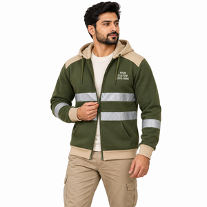 Sweat à capuche LED haute visibilité, chaud, imperméable, classe ANSI 2, avec détails réfléchissants et logo personnalisé pour vêtements de travail en extérieur par temps froid - Product Image 3