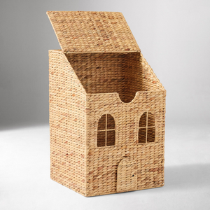 Nuevo artículo: Cesta ecológica de jacinto de agua para almacenamiento, cestas de almacenamiento con forma de casa para organizar, de Vietnam. - Product Image 2