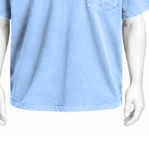 Sky Blue Weathered <b>Pocket</b> Tee Garment Washed Cotton Short Sleeve <b>T</b> <b>Shirt</b> Loose Fit Chest <b>Pocket</b> Vintage Casual Everyday - Product Image 6