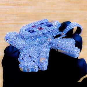 Colgante de Corona con Inicial de Diamante Tallado en Plata de Ley 925 para Niños, Chapado en Oro Amarillo de 14K, Regalo Clásico - Product Image 3