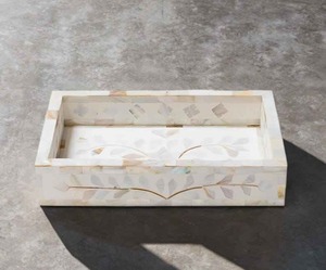 Plateau de service et de rangement en nacre de qualité export pour l'organisation de la table de salle à manger à domicile, cadeau et décoration intérieure - Product Image 4
