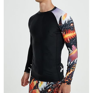 เสื้อแรชการ์ดแขนยาวผู้ชาย ลายกราฟิก ป้องกันรังสียูวี แห้งเร็ว เสื้อกีฬา รับทำโลโก้ OEM - Product Image 2